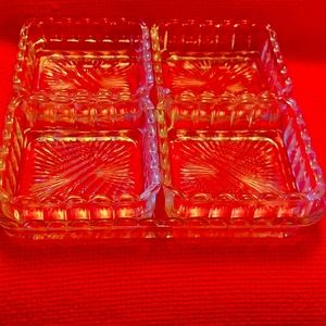 Vintage Depression Glass 5 Piece Serving Tray